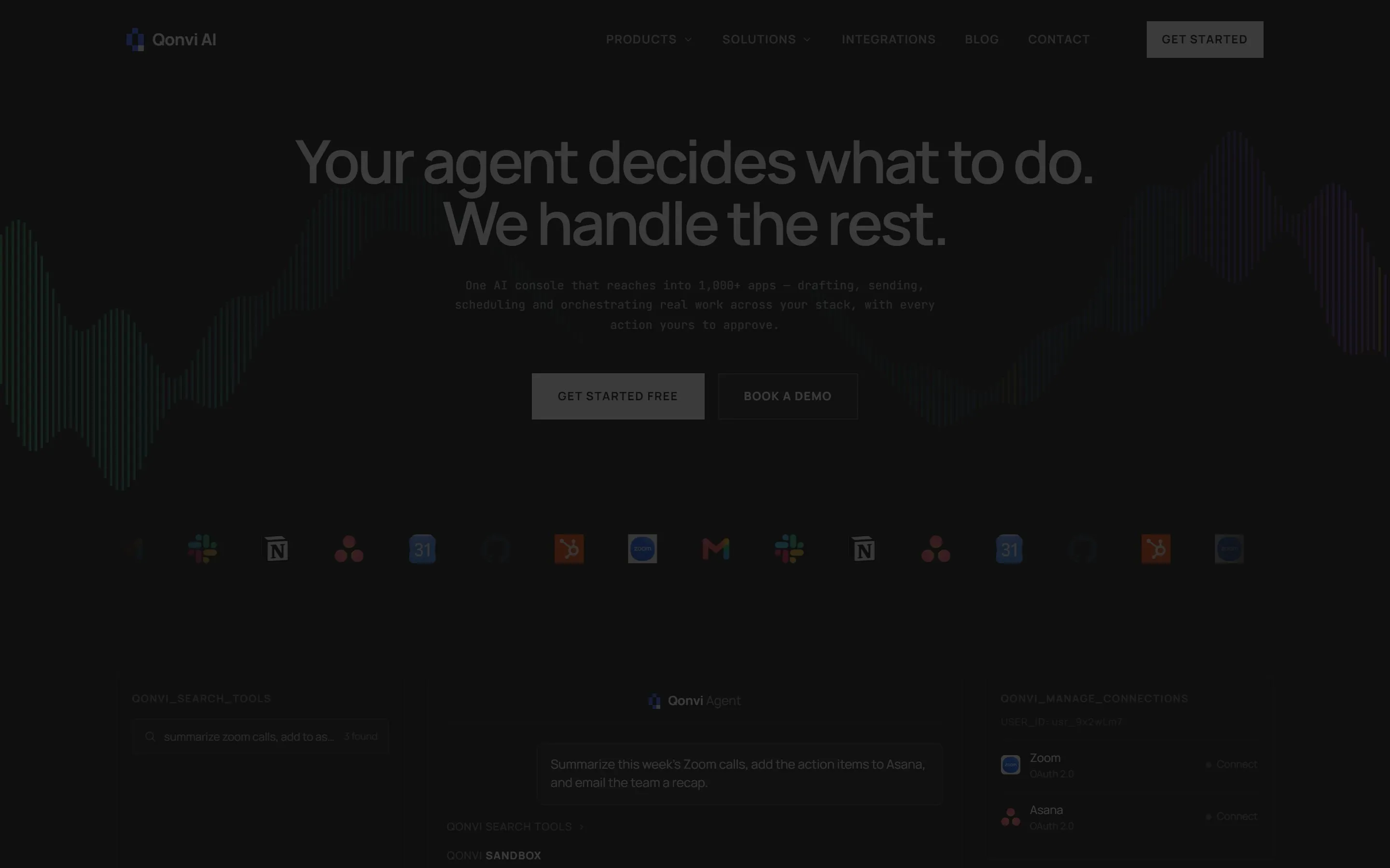 The Qonvi AI website